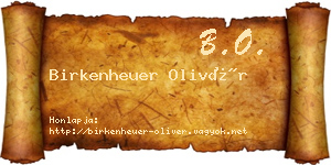 Birkenheuer Olivér névjegykártya